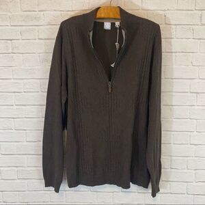 RAFFI Shaya Brown Cotton/ Wool/Cashmere Blend Sweater